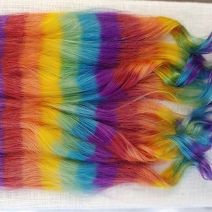 The "Straight Up Rainbow" Professionally Coloured Human Hair Halo Extensions