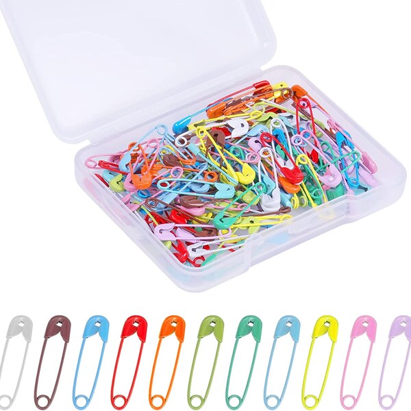 Multicolour Small Safety Pins 250Pcs Craft Sewing Rust-Resistant Nickel Plated Steel Set-  Crafts, Arts  - 19mm