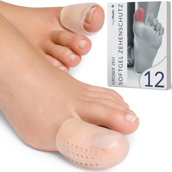 12 Pcs Gel Big Toe Protector Cover Caps Prevent Ingrown Toe nail,Corns,Hammer Toes ,Blisters Pain Breathable Toe Protector Toe Cover Sleeves