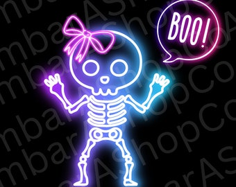 Neon Skeleton PNG Halloween Neon png Coquette Neon Skeleton Halloween Mama Png Spooky Season Png Coquette Bow png Colorful Skeleton Png Boo