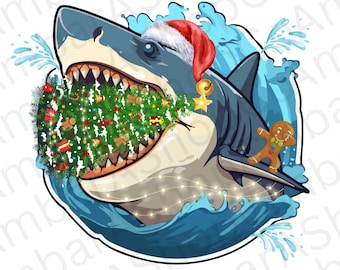 Christmas Shark png Shark Christmas sweater Holly Jawly Christmas Santa Jaws Shirt Merry Sharkmas sweater Shark shirt Great White Christmas