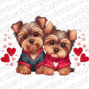 Valentinstag Hund Png Yorkie png Liebe ist in der Luft png Digitaler Download Hund trägt Pullover