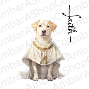 Glaube SVG Labrador Retriever SVG Hund mit Robe Priest SVG Labrador Retriever Mama Geschenk für sie Realistischer Hund Png Aquarell Hunde Clipart
