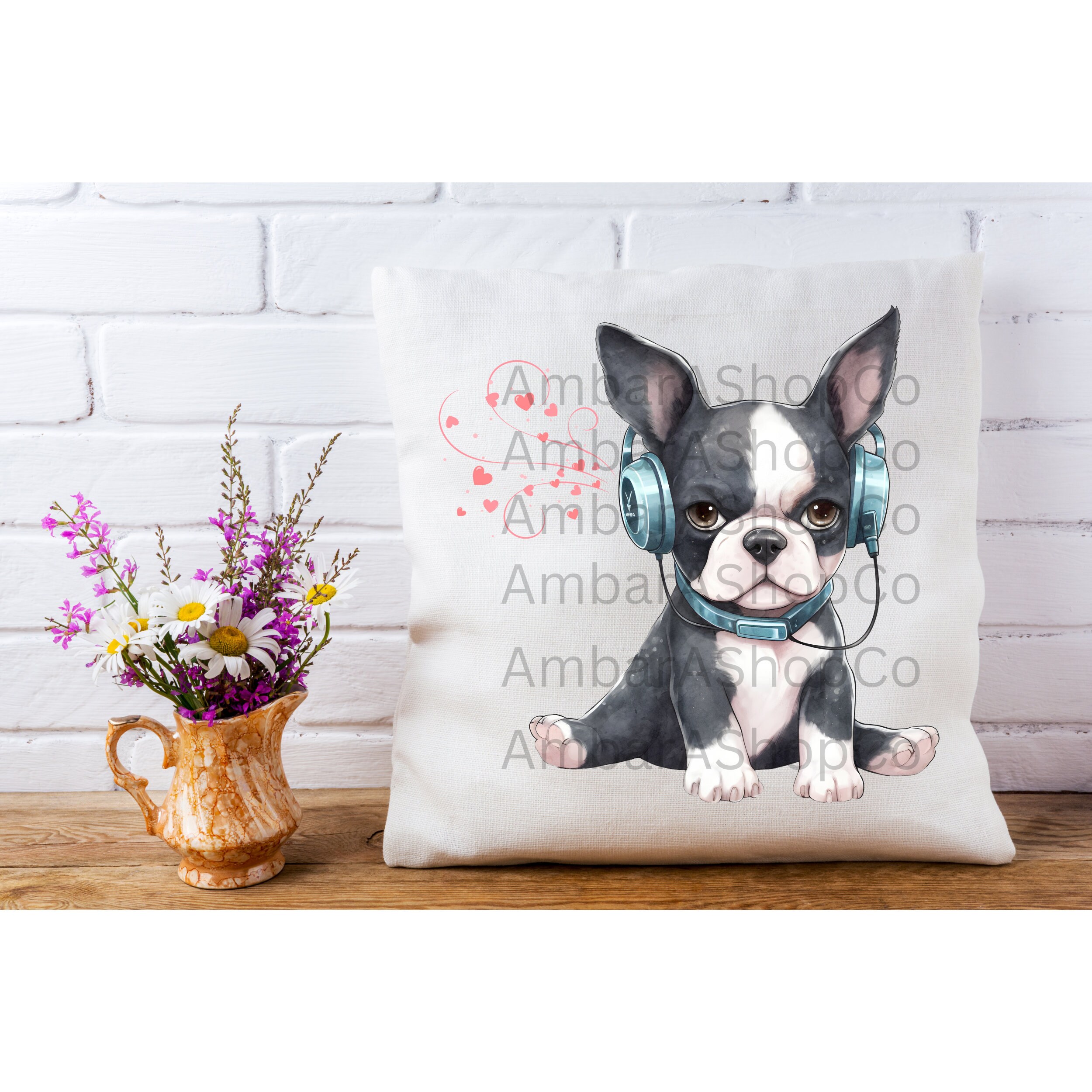 Sweatshirt Avec Motif Bull Terrier Et Casques - Dessin Art Splash Coloré - Coupe Classique Unisexe