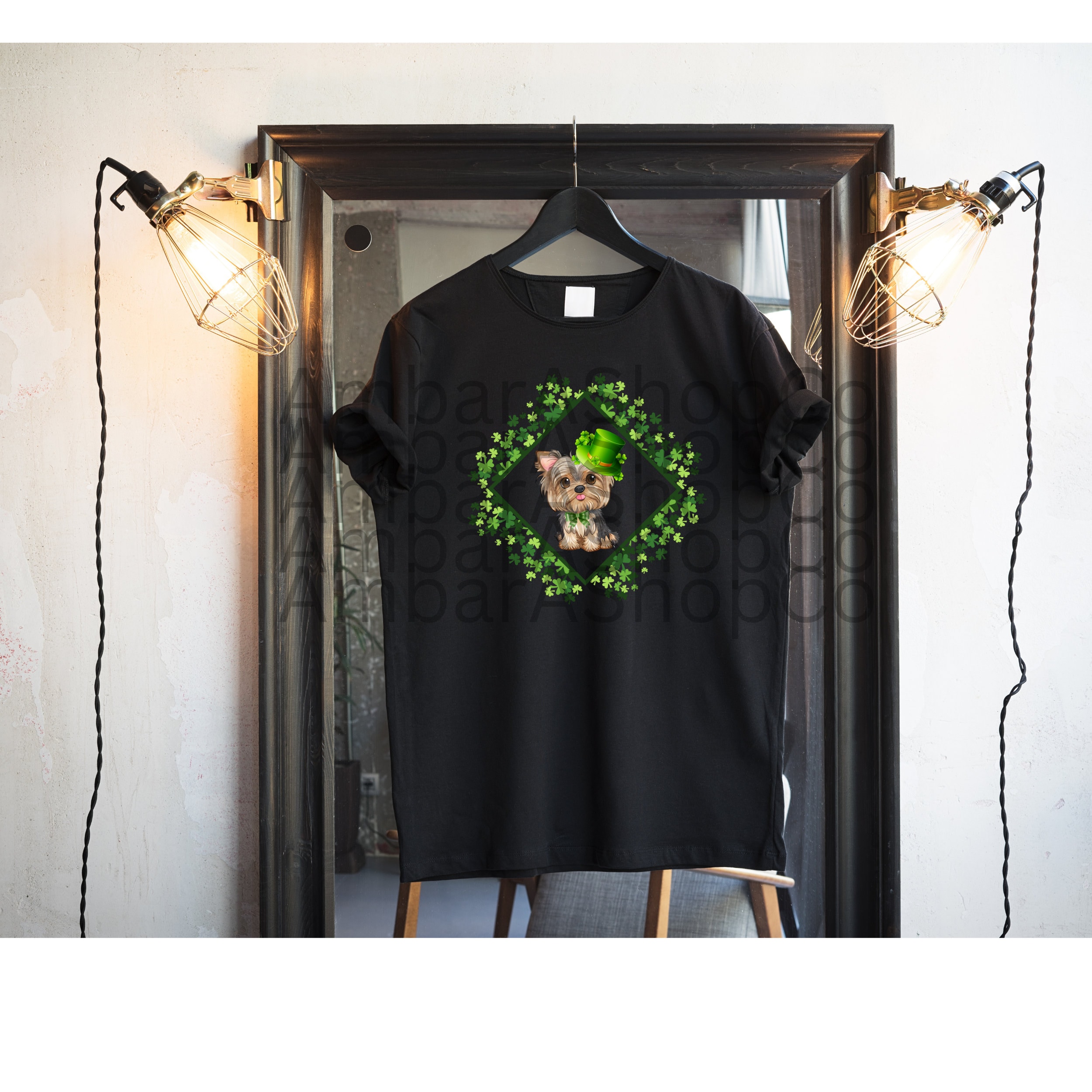 St. Patricks Yorkie PNG, Shamrock PNG, Dog PNG, Sublimation Design Svg Happy St. Patricks Day