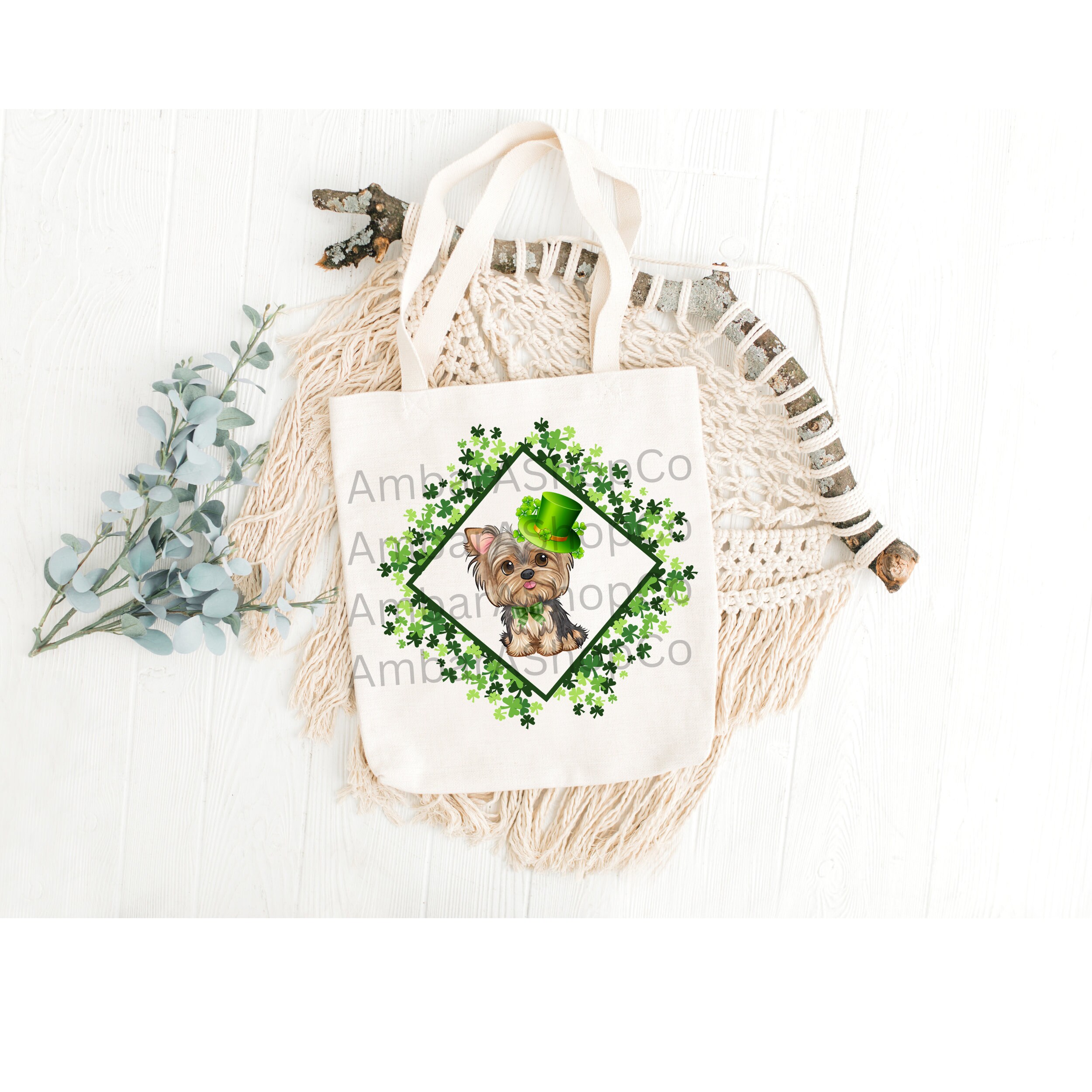 St. Patricks Yorkie PNG, Shamrock PNG, Dog PNG, Sublimation Design Svg Happy St. Patricks Day