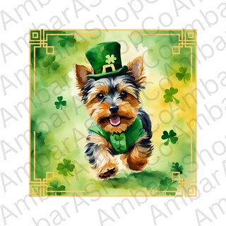 Caroline Treasures Bandiera Giardino San Patrizio: Yorkshire Terrier, 28x38 Cm, Double Face, Made In USA