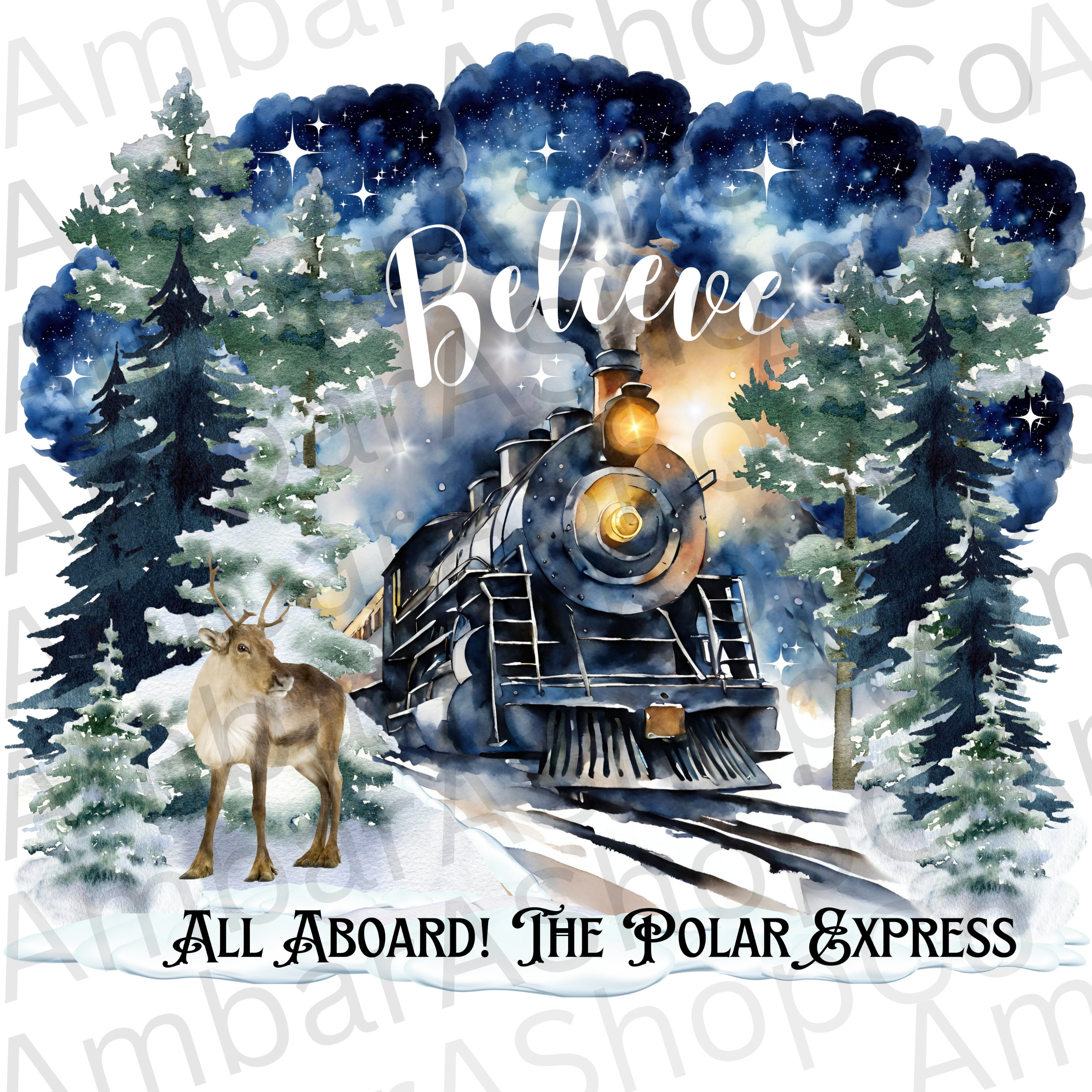 Polar Express Sublimation Design Polar Express Train Instant Digital Download Polar Express Ticket Blue Train Believe png Polar Express png