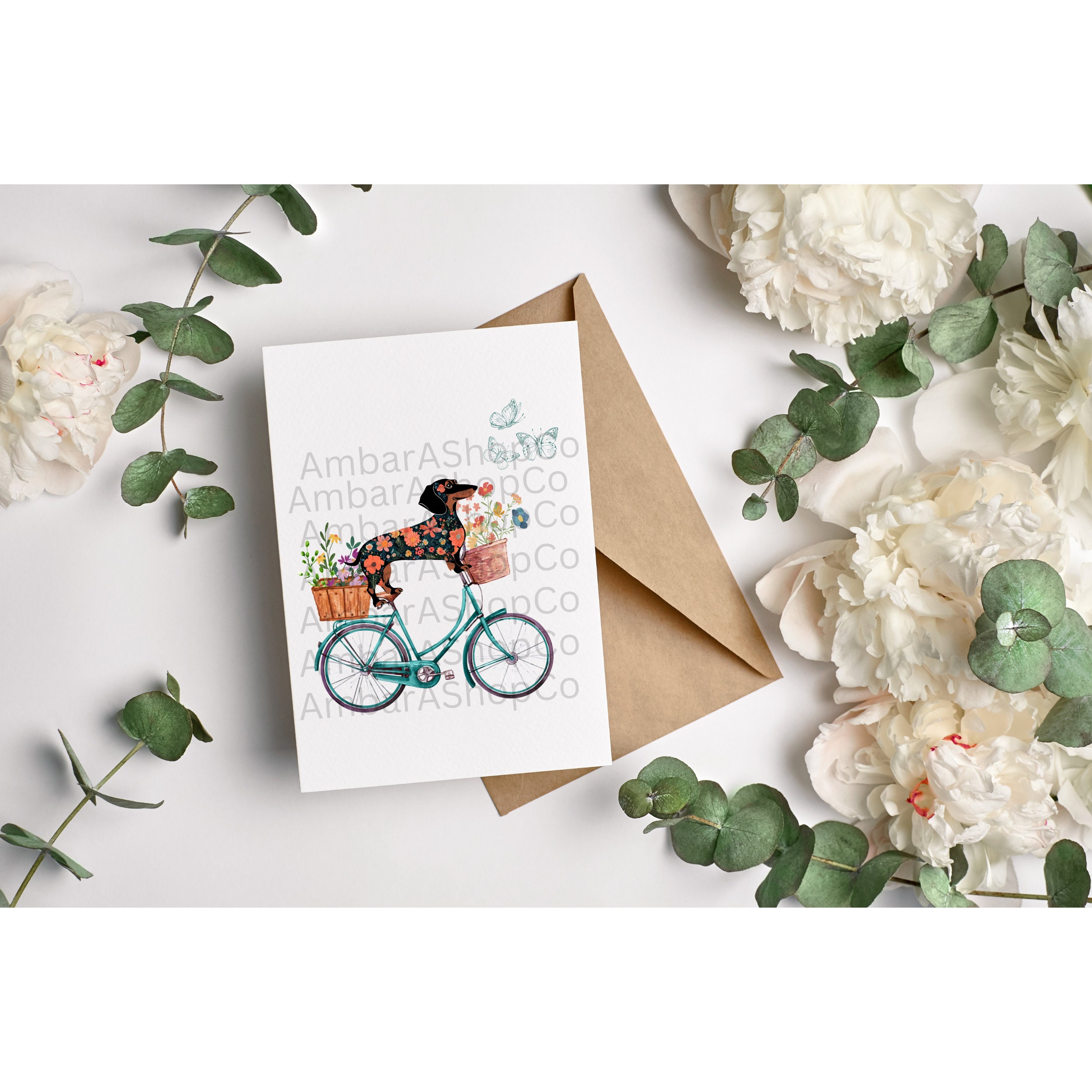 Dachshund Riding Bike Dachshund Dog Png Floral Dachshund Weiner Dog