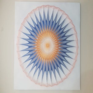 String Art Mandala Wall Hanging Decoration, Sacred Geometry, Meditation Art Gift for Yoga Lovers, 3D Art, Wood Art, Nail Art, Thread Art