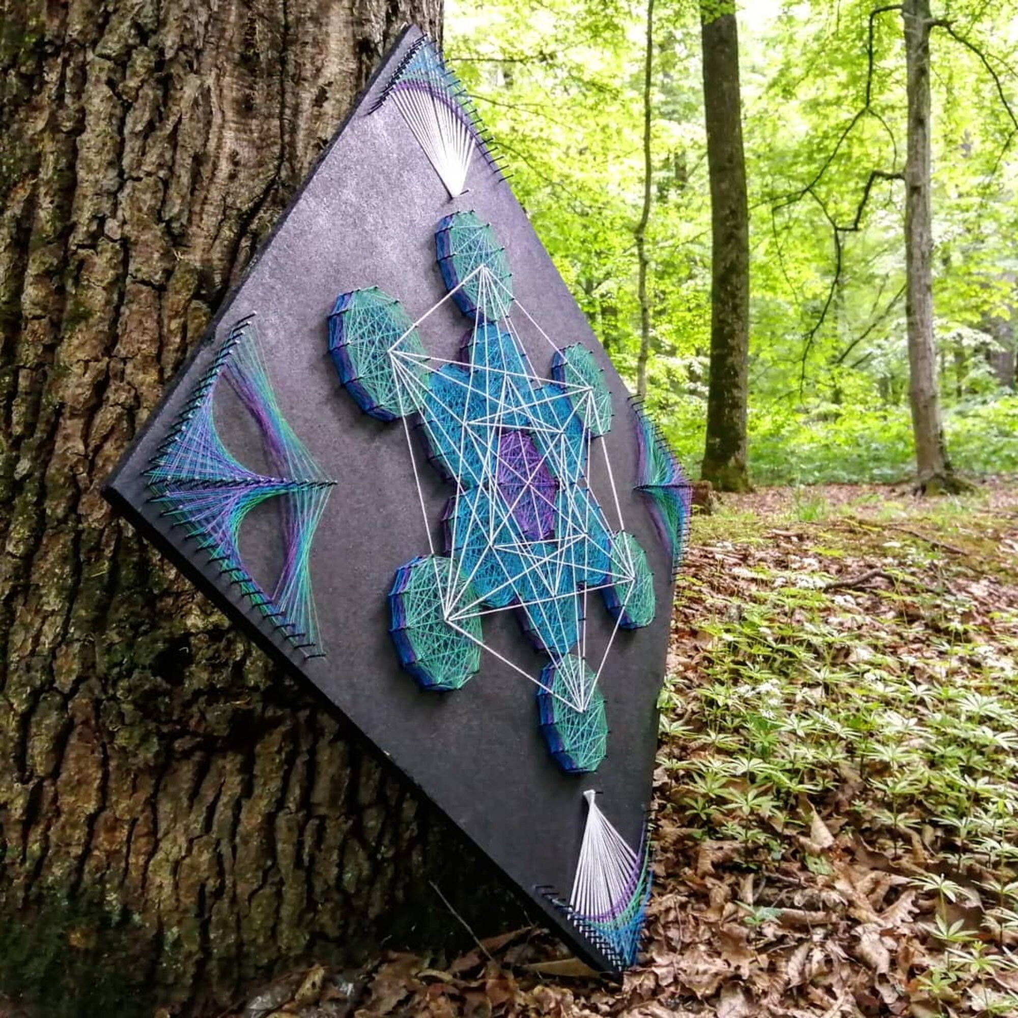 String Art Wall Hanging, Extra Large Wall Hanging Abstract Wall Art Zen Interior Design Sacred