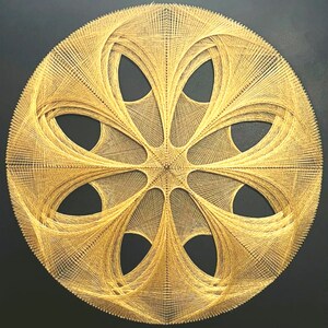 String art, Lotus Flower Large frame mandala wall art, Sacred Geometry, Spiritual Gift, Meditation, 3D Art, Zen wall hanging, Nail art