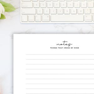 Writing Notes Pdf Download Notes Writing Paper PDF | Lined Stationery | Brain Dump Instant ...