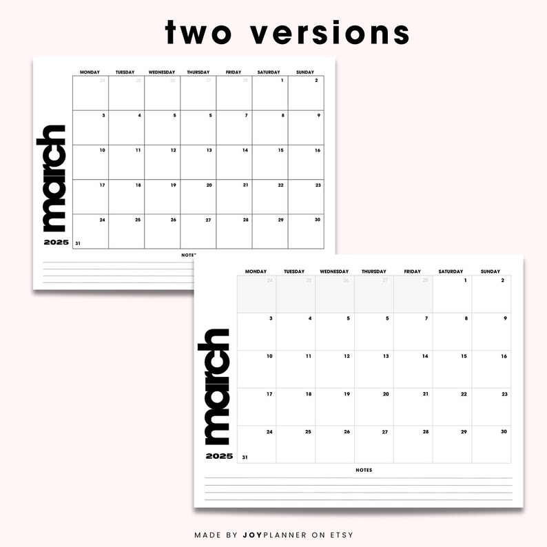 March 2025 Monthly Calendar Printable | Minimalist PDF (digital ...