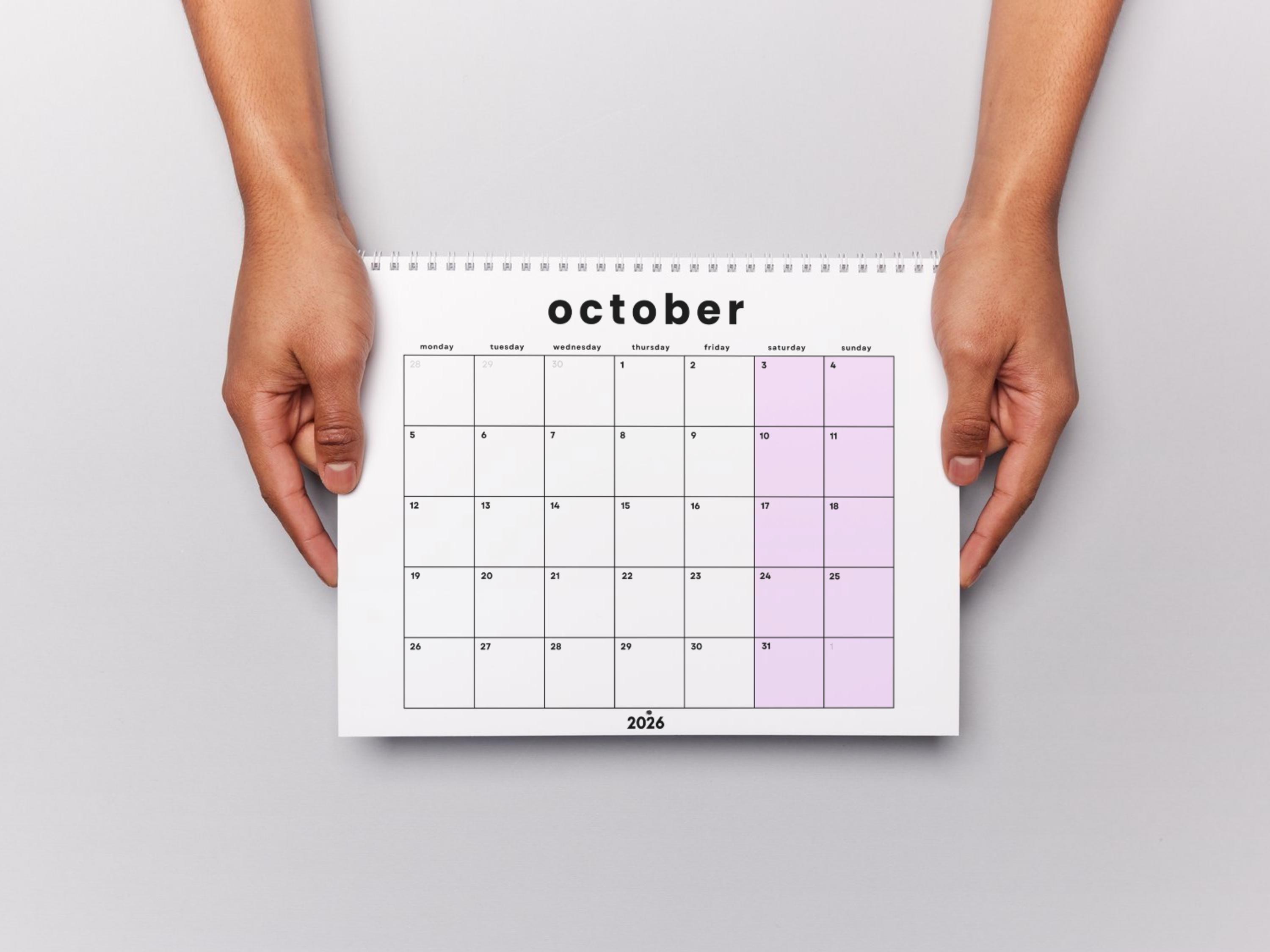 2026 Minimalist Calendar Printable: Colorblock Monthly Planner (PDF ...