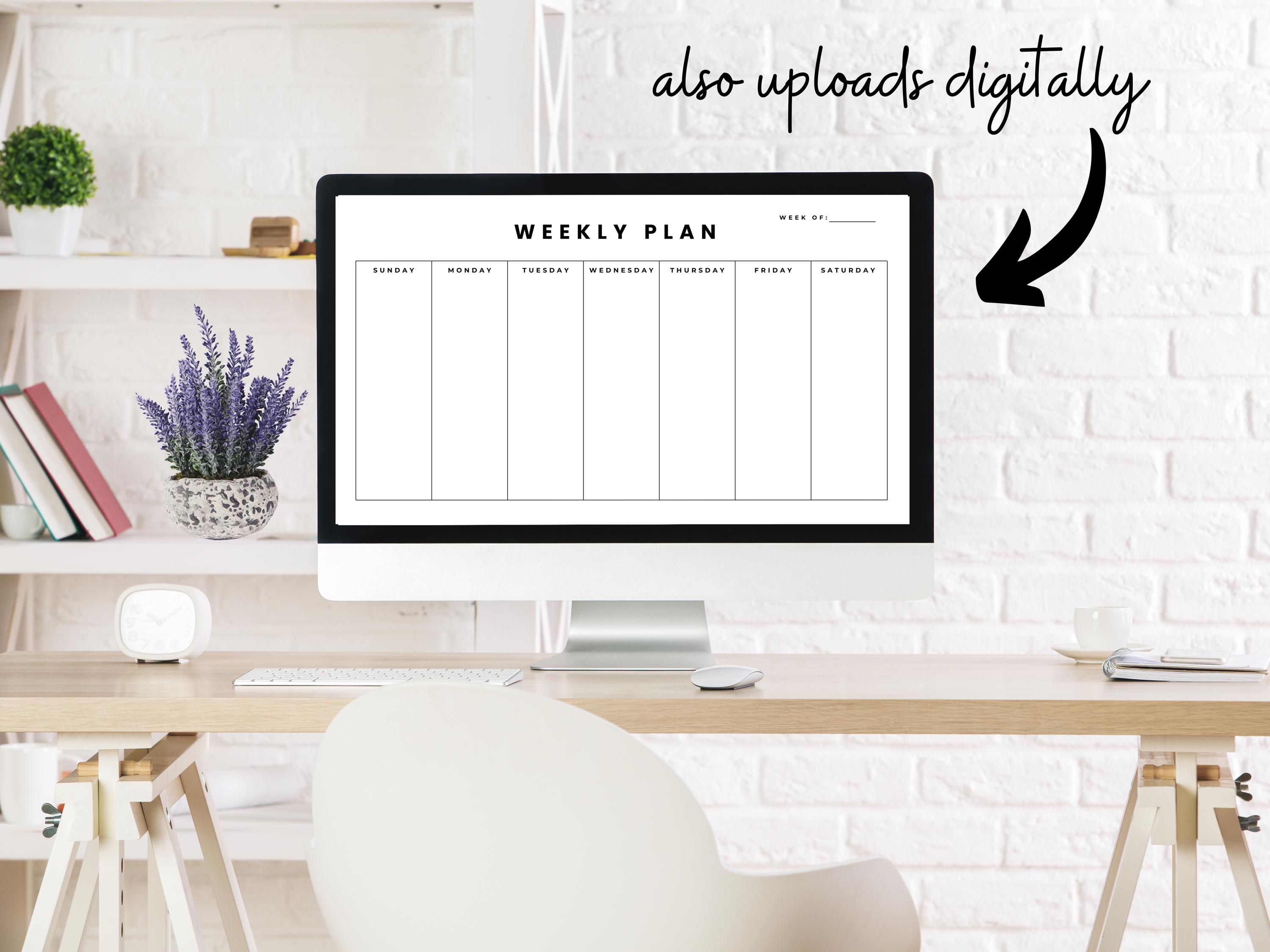 Minimalist Weekly Planner Printable PDF W/notes | 1 Week Overview 2026 ...