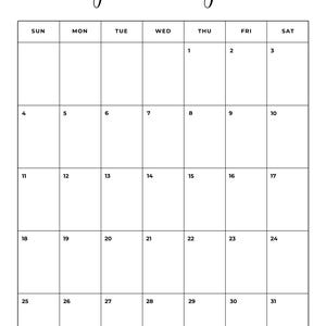 January 2026 Monthly Vertical Calendar: Minimalist Planner (printable ...