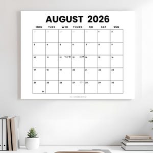 2026 Minimalist Calendar Printable: Monthly Planner With US Holidays ...