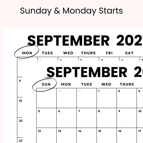 September 2027 Calendar Printable: Minimalist Monthly Planner (digital  Download) - Etsy Israel