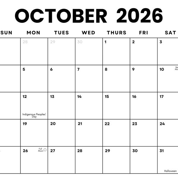 2026 Commercial Calendar - Etsy