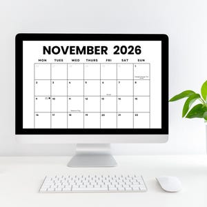 2026 Minimalist Calendar Printable: Monthly Planner With US Holidays ...