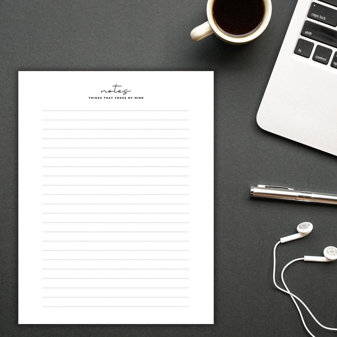 Notes Writing Paper PDF | Lined Stationery | Brain Dump Instant ...
