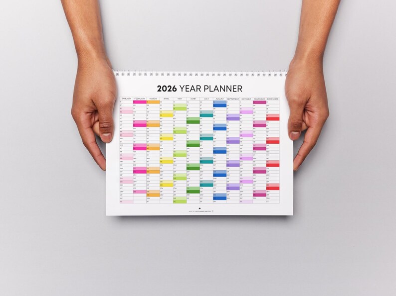 2026 Vertical Yearly Planner Printable, Yearly Planning 2026 Calendar ...