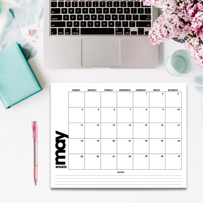 May 2025 Monthly Calendar Printable | Minimalist PDF (digital Download ...