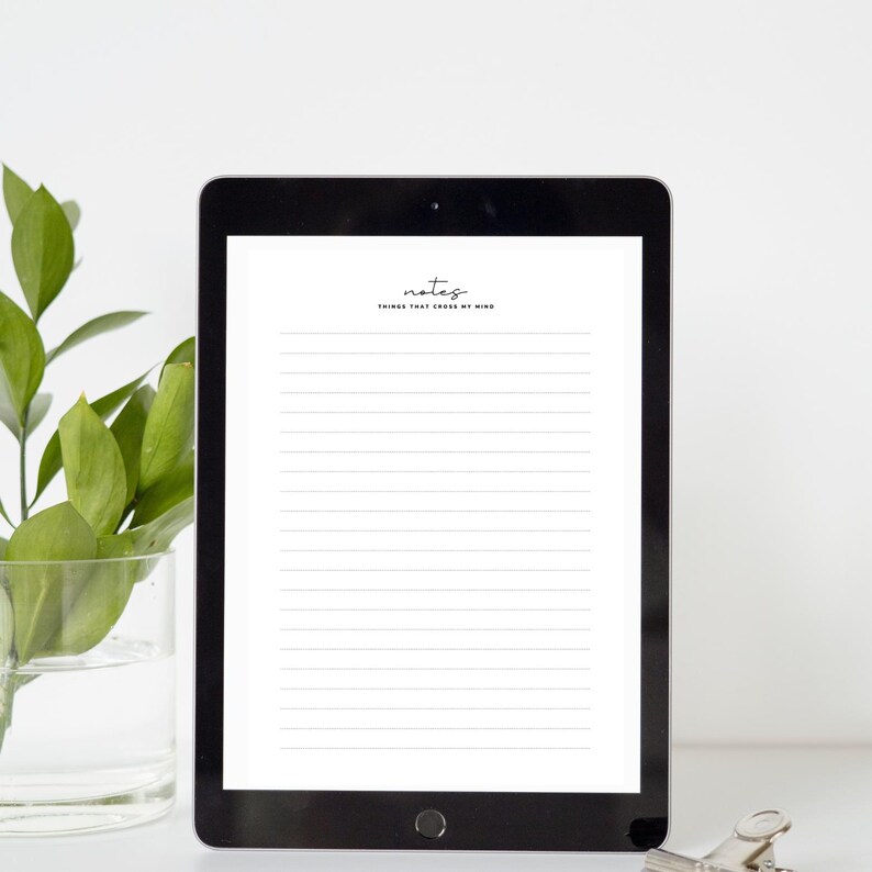 Notes Writing Paper PDF | Lined Stationery | Brain Dump Instant ...