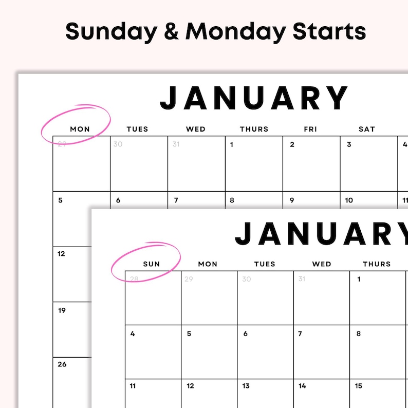 January 2026 Calendar Printable | Minimalist Monthly Planner (PDF ...