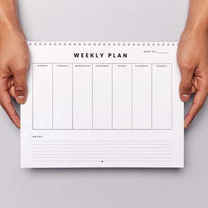 Minimalist Weekly Planner Printable PDF W/notes | 1 Week Overview 2026 ...