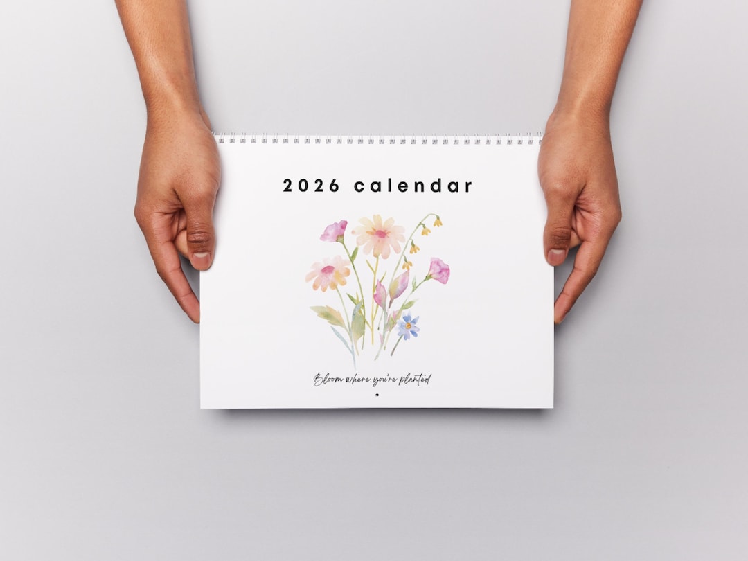 2026 Floral Calendar Cover Page Printable (digital Download) Etsy