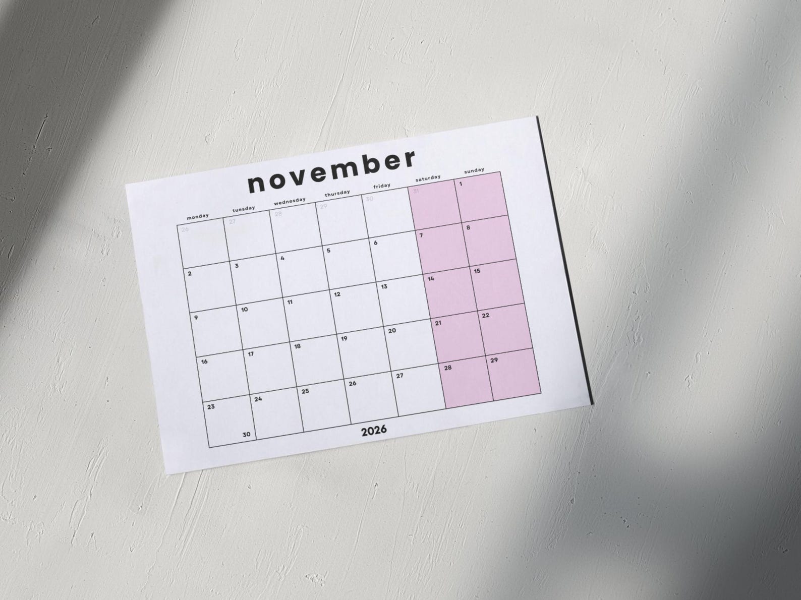 2026 Minimalist Calendar Printable: Colorblock Monthly Planner (PDF ...