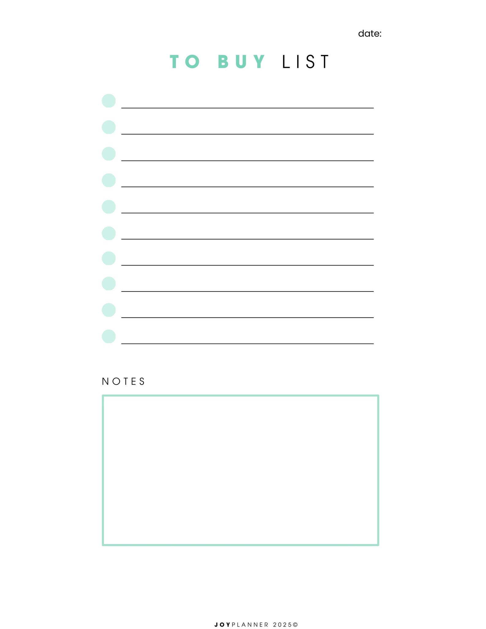 Buy List Example Minimalist To-buy List Printable | Shopping List Template (digital ...