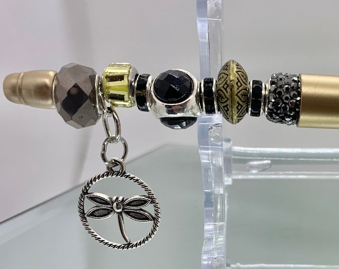 Bejeweled Dragon Fly Charm Writing Pen