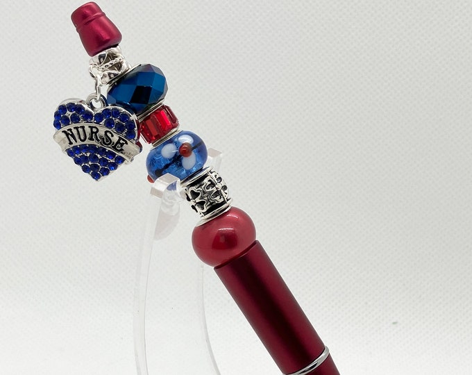 Bejeweled Nurse Charm Writing Pen