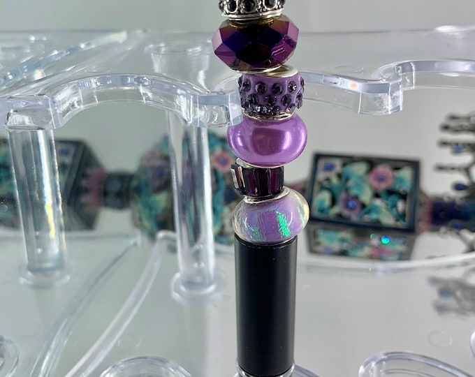 Bejeweled Black Crystal Writing Pen includes 1 charm