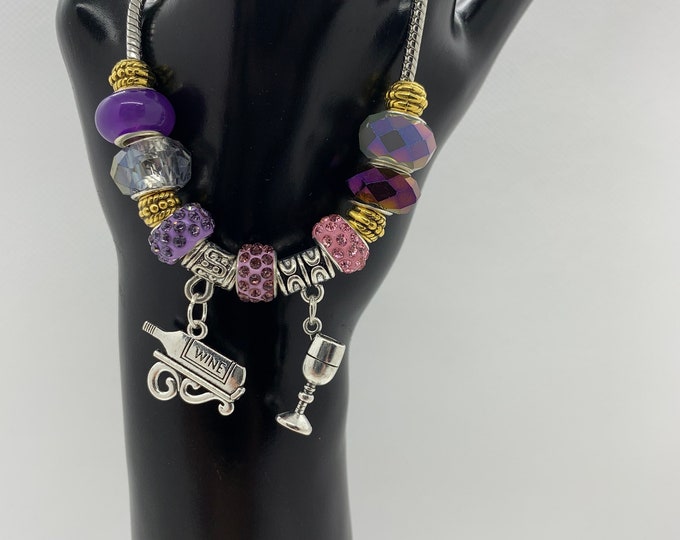 Bejeweled Wine Charm Bracelet