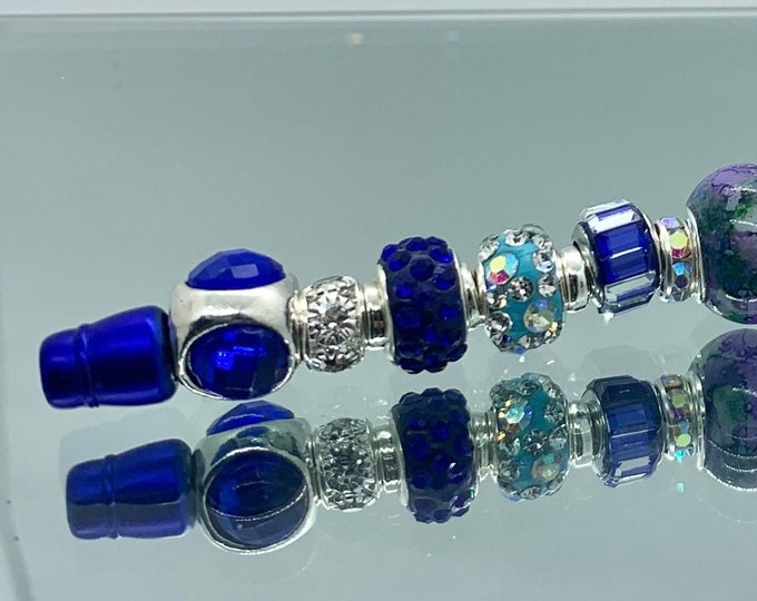 Bejeweled blue & turquoise writing pen