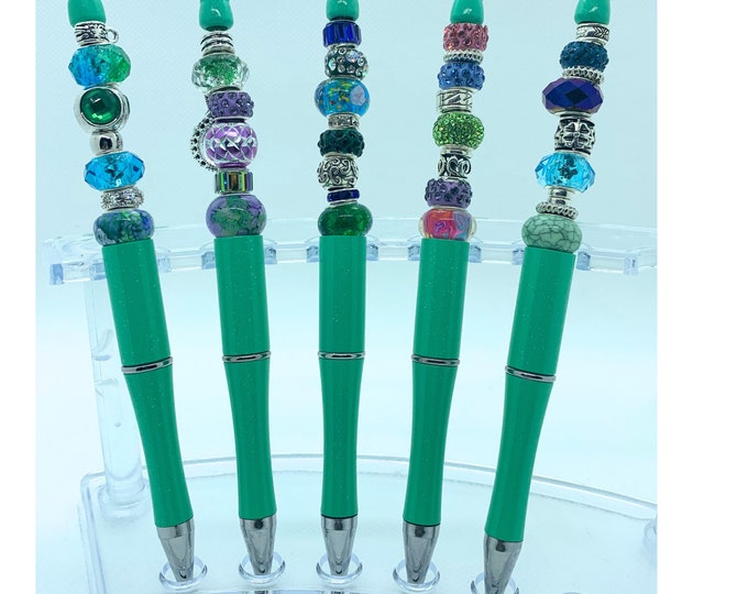 Bejeweled Sea Foam Green Writing Pens
