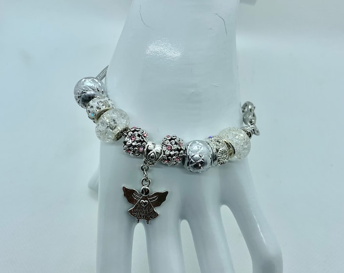 Bejeweled Angel Charm Bracelet