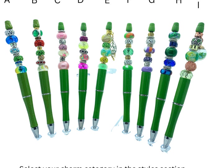 Bejeweled Lime Writing Pens