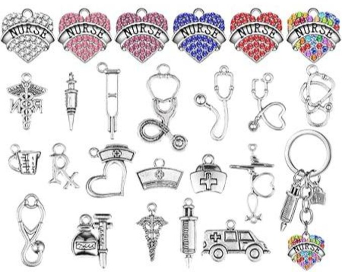 Charms for customization of Bejeweled Pens, bracelets, keychains, wine stoppers, wine glass charms, earrings, aromatherapy rear mirrors