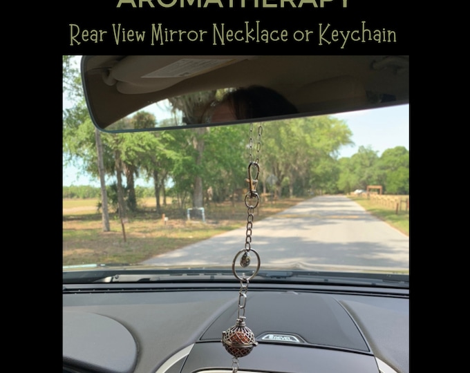 Lavender Aromatherapy Keychain: Leather Tassel, Turquoise Charm