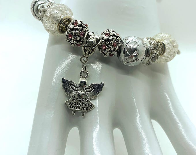 Bejeweled Angel Charm Bracelet