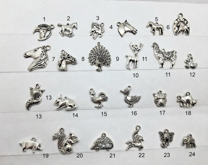 Charm options for personalizing your order or for buying individual charms only.