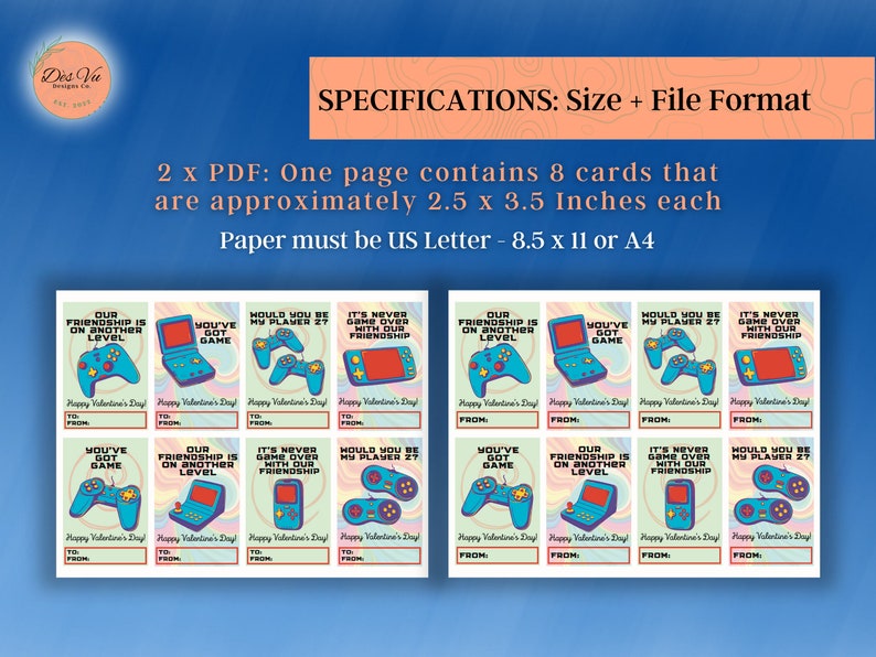 Video Game Valentine's Day Cards for Kids, Printable V-day Cards ...