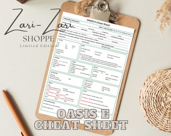 OASIS E Cheat Sheet with High Risk Medications and Written BIMS Flashcards, OASIS Home Health Nurse, Skilled Nurse Visit, Nurse Form, Oasis