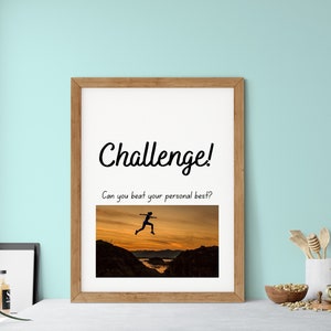 Challenge - Motivational Quote Artwork, Modern Wall Decor Art, Downloadable Digital Print, Minimalist Print.