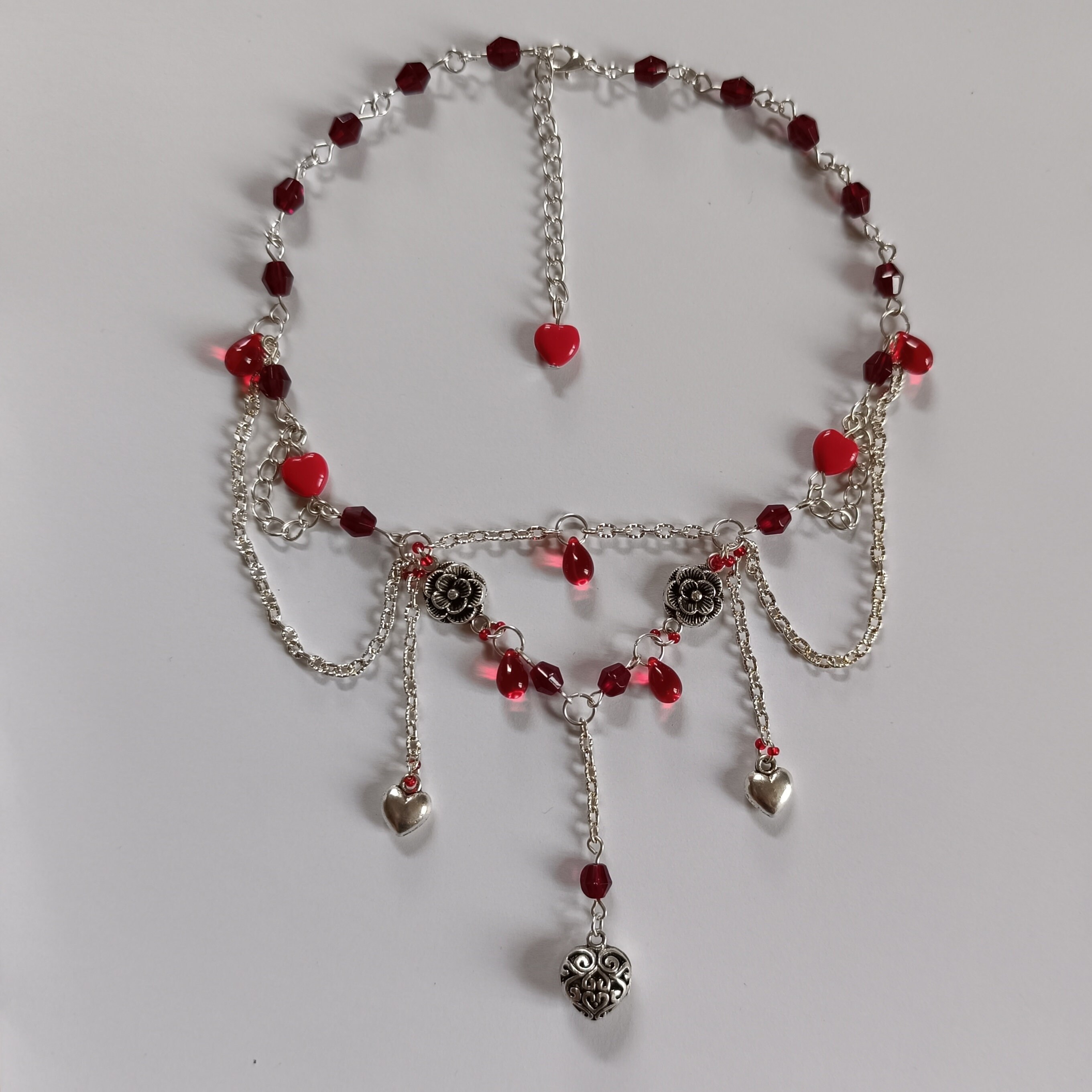 Heart Queen Necklace Red Necklace Fantasy Necklace Movie - Etsy